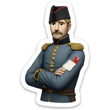 soldier in the Crimean War with a plaster cast on his arm sticker