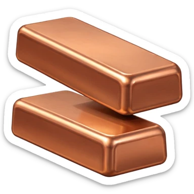 realistic copper ingot, metallic shine, simple and clear sticker