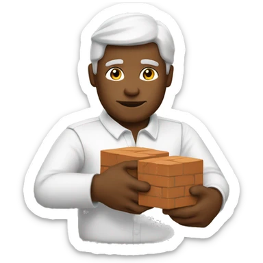 White Brick king holding bricks sticker
