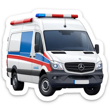 Ambulance - Mercedes-Benz Sprinter (Model Year: 2018) (Iconic Colour: White with red and blue markings) sticker