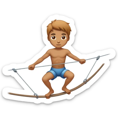 person balancing on tightrope
 sticker