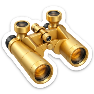 gold binoculars with BIG lenses and simple eye holes sticker