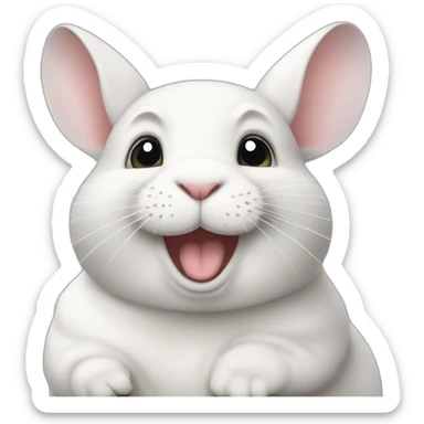 happy white chinchilla sticker