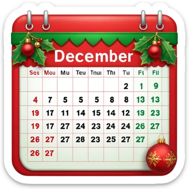 December 25 calendar sticker