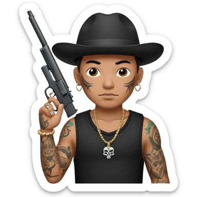 Norteño street gang repping gang signs and guns sticker