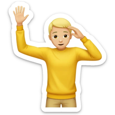 A yellow man that does the dab. sticker