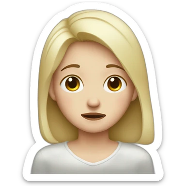 crying woman who wear red dot cloth sticker