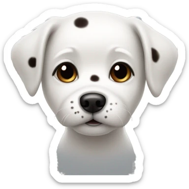 Small white dog whit black and brown spots  sticker