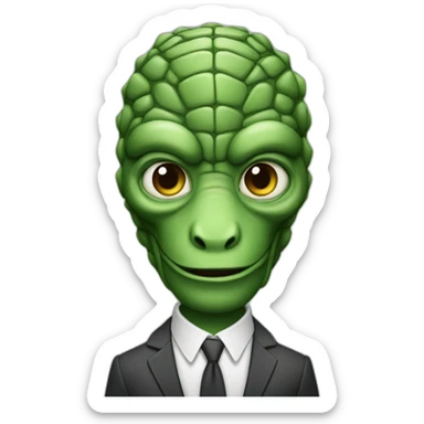 reptiloid in a suite sticker