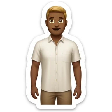 white shirt guy with soft brown shirt sticker
