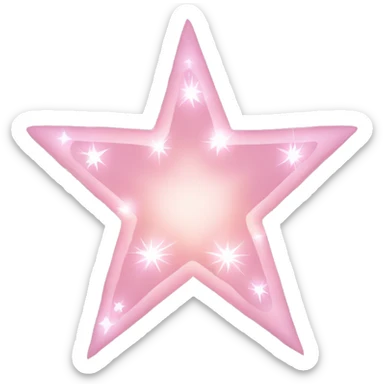Three small light pink , 4-pointed sparks grouped together. The stars have a slightly elongated shape, giving them a twinkling effect. They vary in size, with the largest star in the center and two smaller stars on either side.  sticker