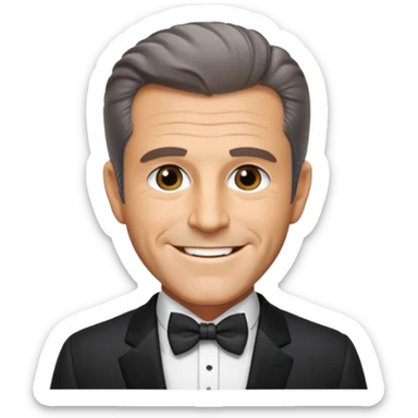 Mel Gibson with suit with bow tie sticker