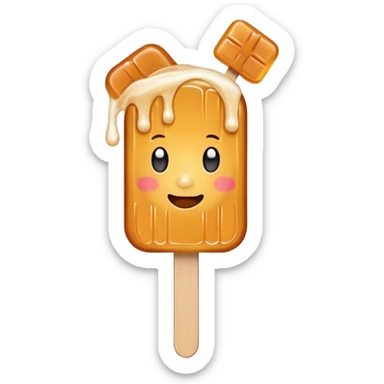 maple taffy on a popsicle stick sticker