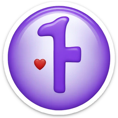 purple f logo with heart sticker