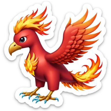 Technological Zippy Zappy Flaming Elemental Legendary Phoenix-Mandibuzz-Yveltal-Porygon-fusion (full body) sticker