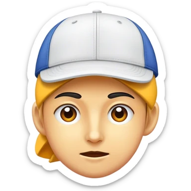 Persona con gorras, que a gorra de una vuelta arriba de su cabeza y que vuelva a su estado normal sticker