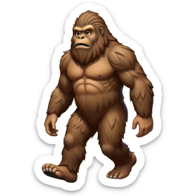 hairy bigfoot sasquatch creature walking in forest sticker