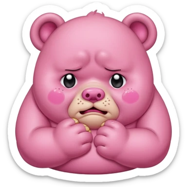 FAT carebear that is crying. sticker