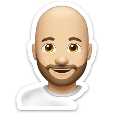 Happy-secret-couple-bald-guy-with-beard-shorthaired-brunette-girl sticker