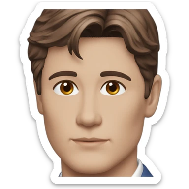 Alain Delon young teacher blue eyes short red hair sticker