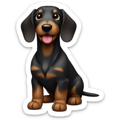Wire haired sausage dog from the  dark Color  sticker