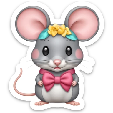 ratón con un lazo  sticker
