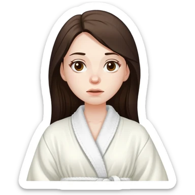 girl with long dark brown hair and pale skin hungover sticker