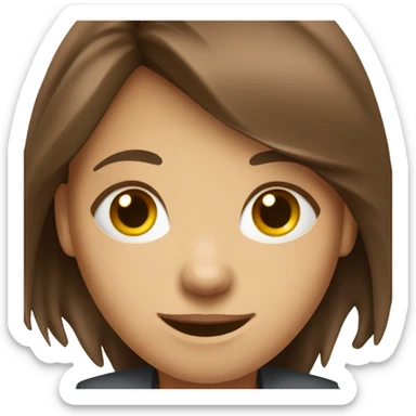 a girl with brown hair with a freindly smile who would work at analytics  sticker