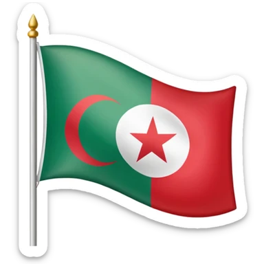 Make me half of the emoji with the flag of Algeria and the other half with the flag of Tunisia the goal is to have a motie sticker