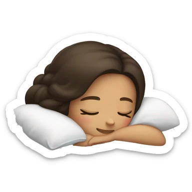 Brunette girl sleeping sticker