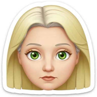 Overweight, blonde and grey haired female with golden green Hazel eyes having a bad week rolling eyes sticker