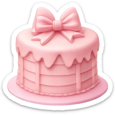 Light pink cake with bows and vintage frosting design  sticker