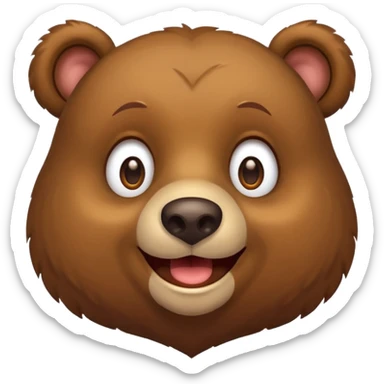 bear animal happy face sticker