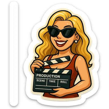 Remove the background from this cartoonish Hollywood film star emoji, keeping the style and subject unchanged. sticker
