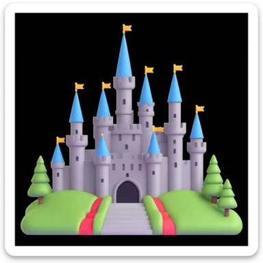 king and queen, castle background sticker