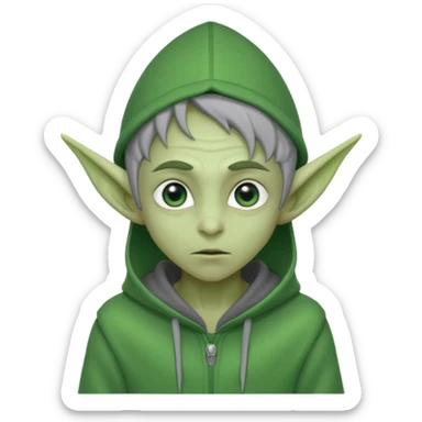 Aliens Green, hoodie, elf ears sticker