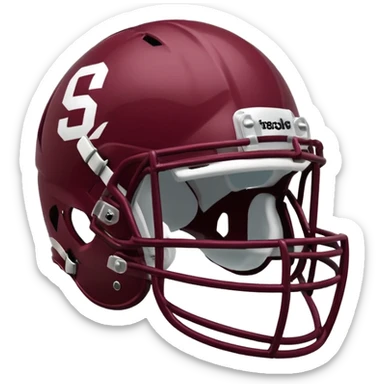 College football player helmet in maroon color sticker