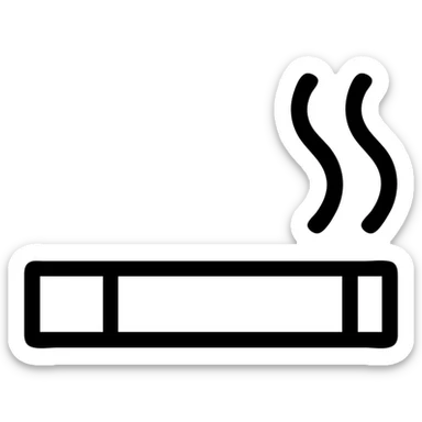 minimalistic cigarette icon monochrome easily readable small sizes no text sticker