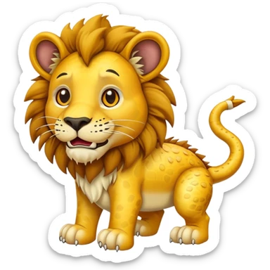 gato perro con orejas de leon y patas de cocodrilo sticker