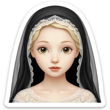 crée moi une jeune fille très belle avec le voile sticker