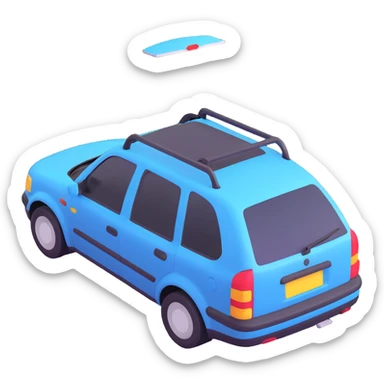 car with sunroof opening, roof sliding back, sunlight coming in sticker