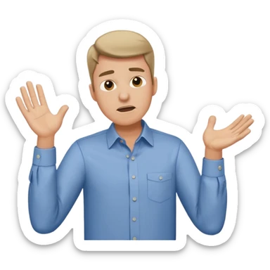 A man throwing papers in the air, frust sticker