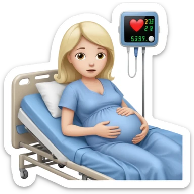 Pregnant woman giving birth sticker