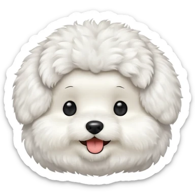 Bichon Frisé head Twitter emoji style sticker