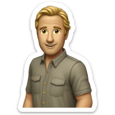 Jean claude vandane avec un oignon sticker