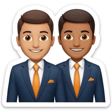 two same look brother both busnessmen indian look sticker