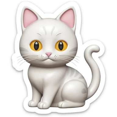 Draw a cute cat figurine, isometric camera with a High-Angle Shot sticker