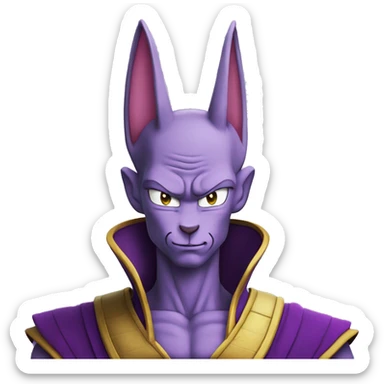 The face of beerus from dragon ball super sticker