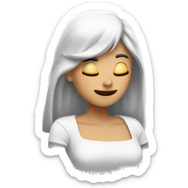 Nena blanca durmiendo  sticker