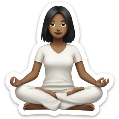 White teen girl with black hair meditating sticker